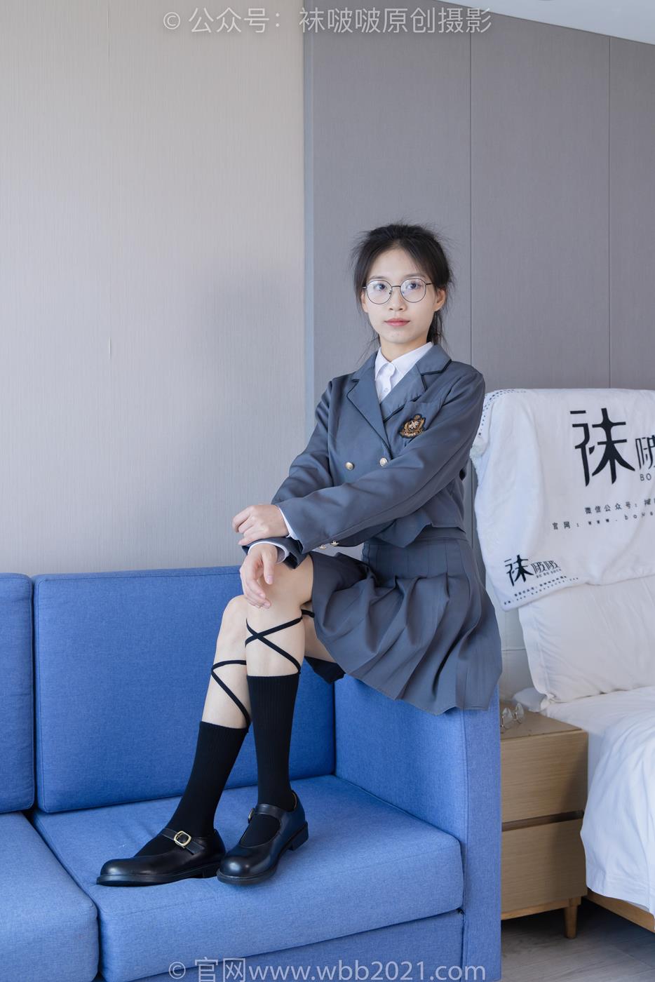 图片[31]-[BoBoSocks袜啵啵]NO.268 芝士-黑皮鞋、绑带黑棉袜、学院制服[140P] – 速更版-美库