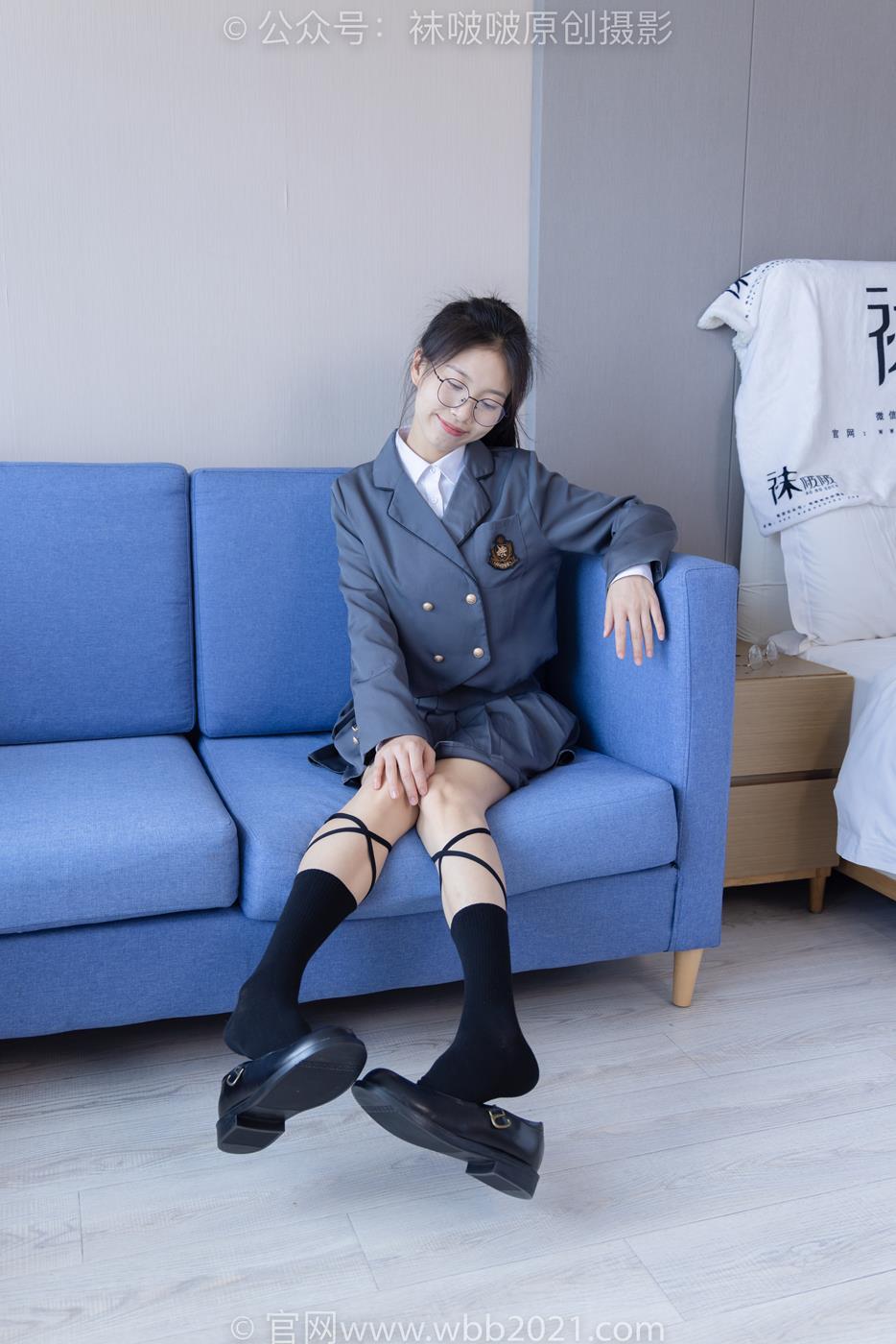 图片[52]-[BoBoSocks袜啵啵]NO.268 芝士-黑皮鞋、绑带黑棉袜、学院制服[140P] – 速更版-美库