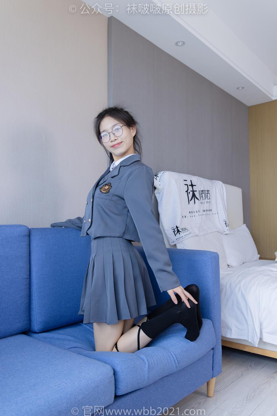 图片[56]-[BoBoSocks袜啵啵]NO.268 芝士-黑皮鞋、绑带黑棉袜、学院制服[140P] – 速更版-美库