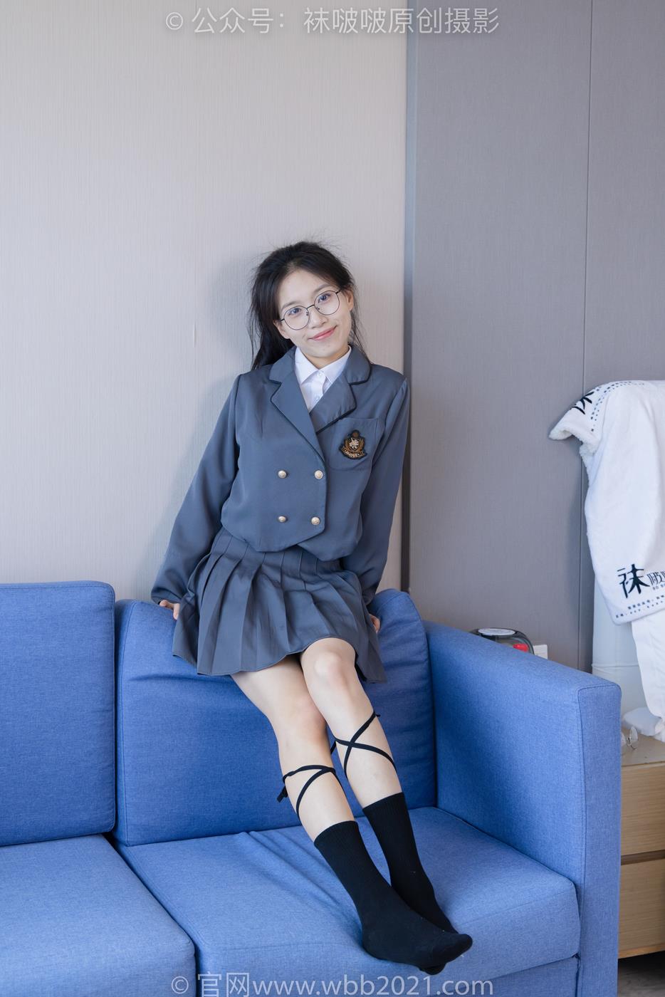 图片[64]-[BoBoSocks袜啵啵]NO.268 芝士-黑皮鞋、绑带黑棉袜、学院制服[140P] – 速更版-美库