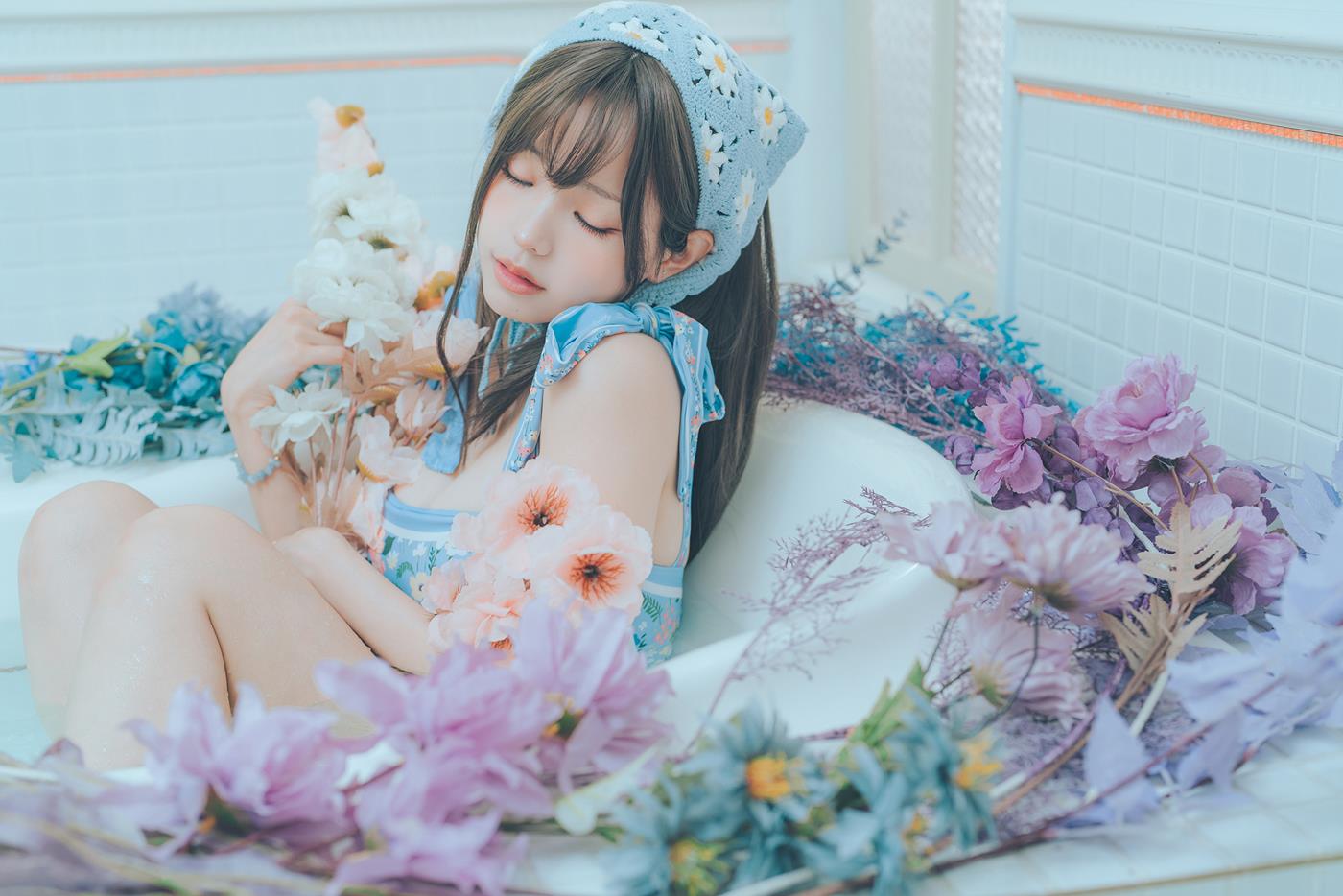 图片[15]-Ely_eee(ElyEE子) – 復古水藍花[38P] – 速更版-美库