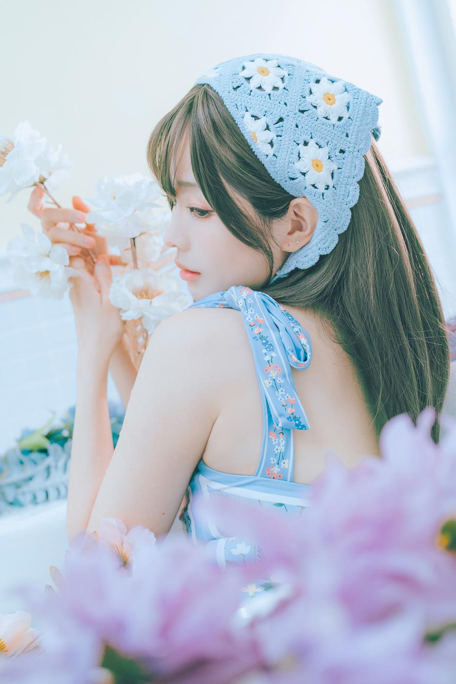 图片[19]-Ely_eee(ElyEE子) – 復古水藍花[38P] – 速更版-美库