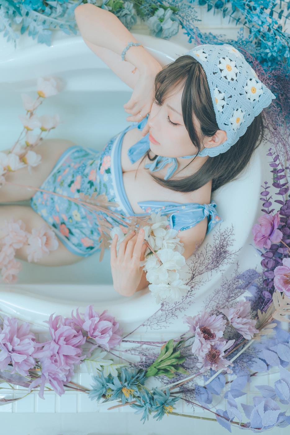 图片[20]-Ely_eee(ElyEE子) – 復古水藍花[38P] – 速更版-美库