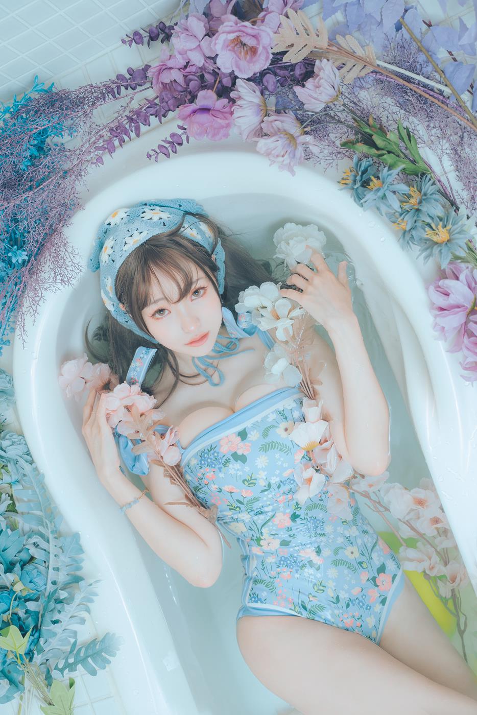 图片[29]-Ely_eee(ElyEE子) – 復古水藍花[38P] – 速更版-美库