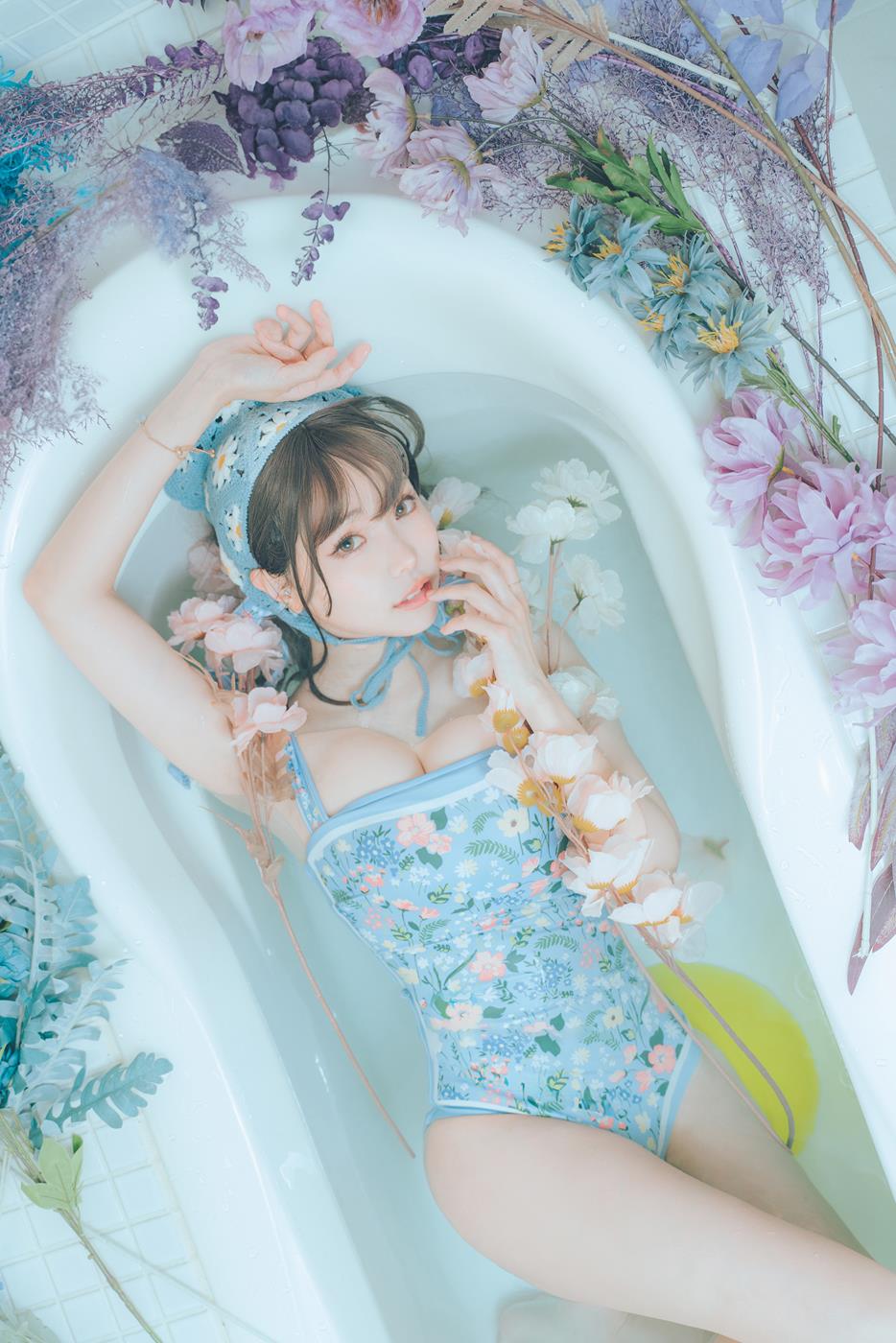 图片[30]-Ely_eee(ElyEE子) – 復古水藍花[38P] – 速更版-美库