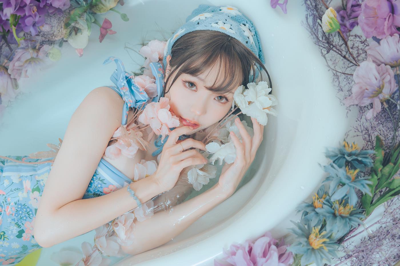 图片[31]-Ely_eee(ElyEE子) – 復古水藍花[38P] – 速更版-美库