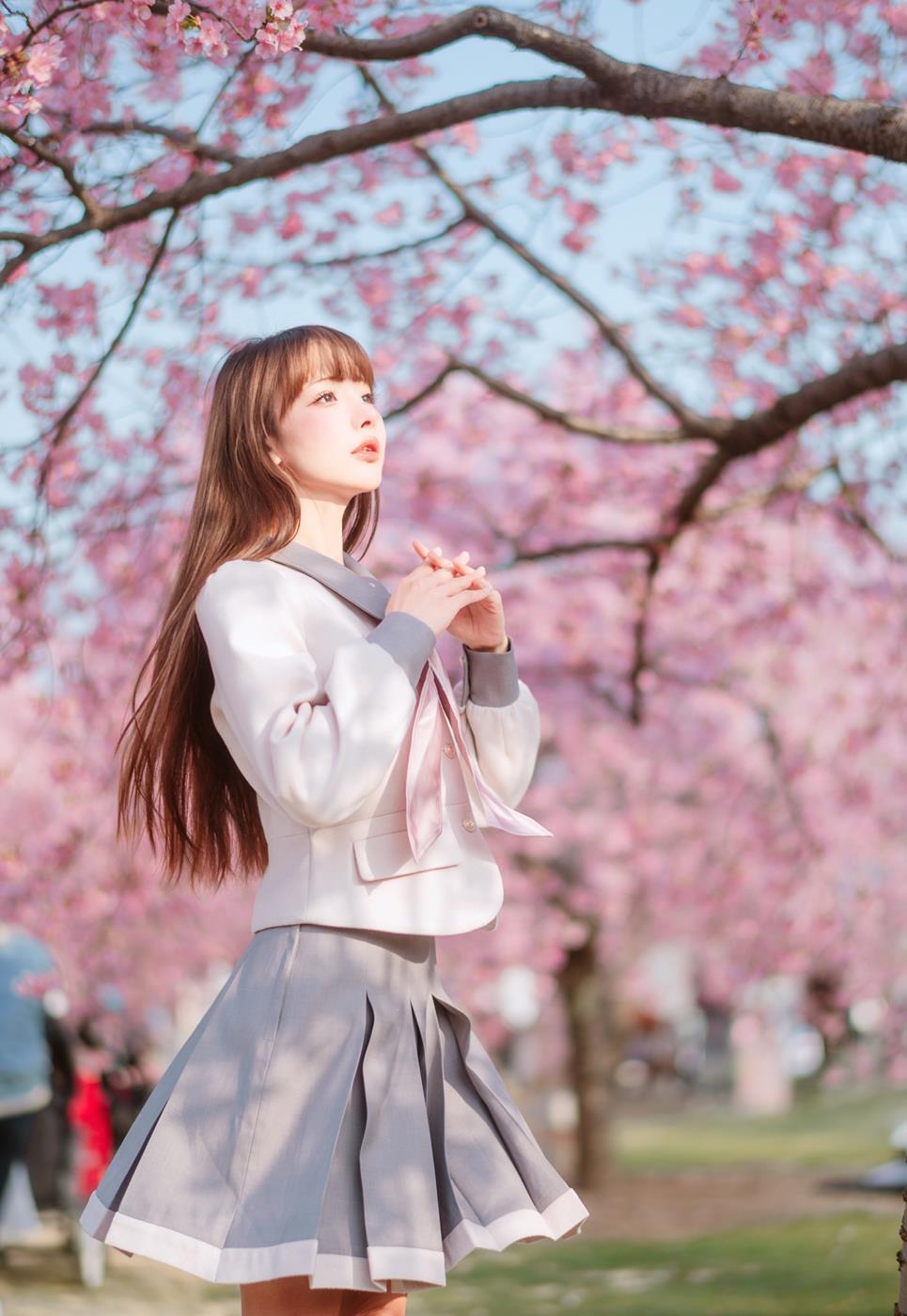 图片[14]-紫氯氯 – 樱花下的JK少女[18P] – 速更版-美库