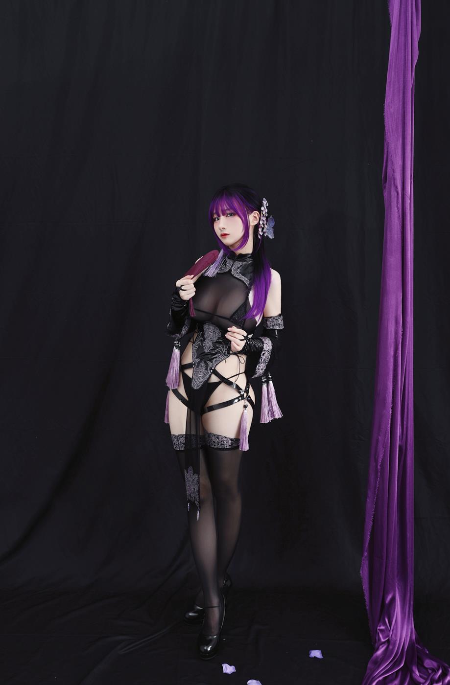 图片[11]-网紅Coser@幼爱 紫流苏旗袍 [21P] – 速更版-美库
