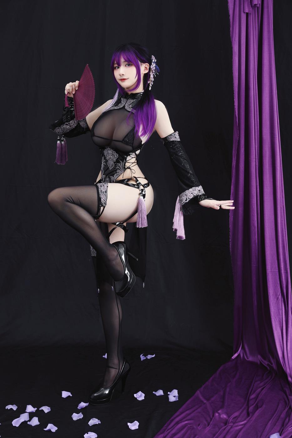 图片[12]-网紅Coser@幼爱 紫流苏旗袍 [21P] – 速更版-美库