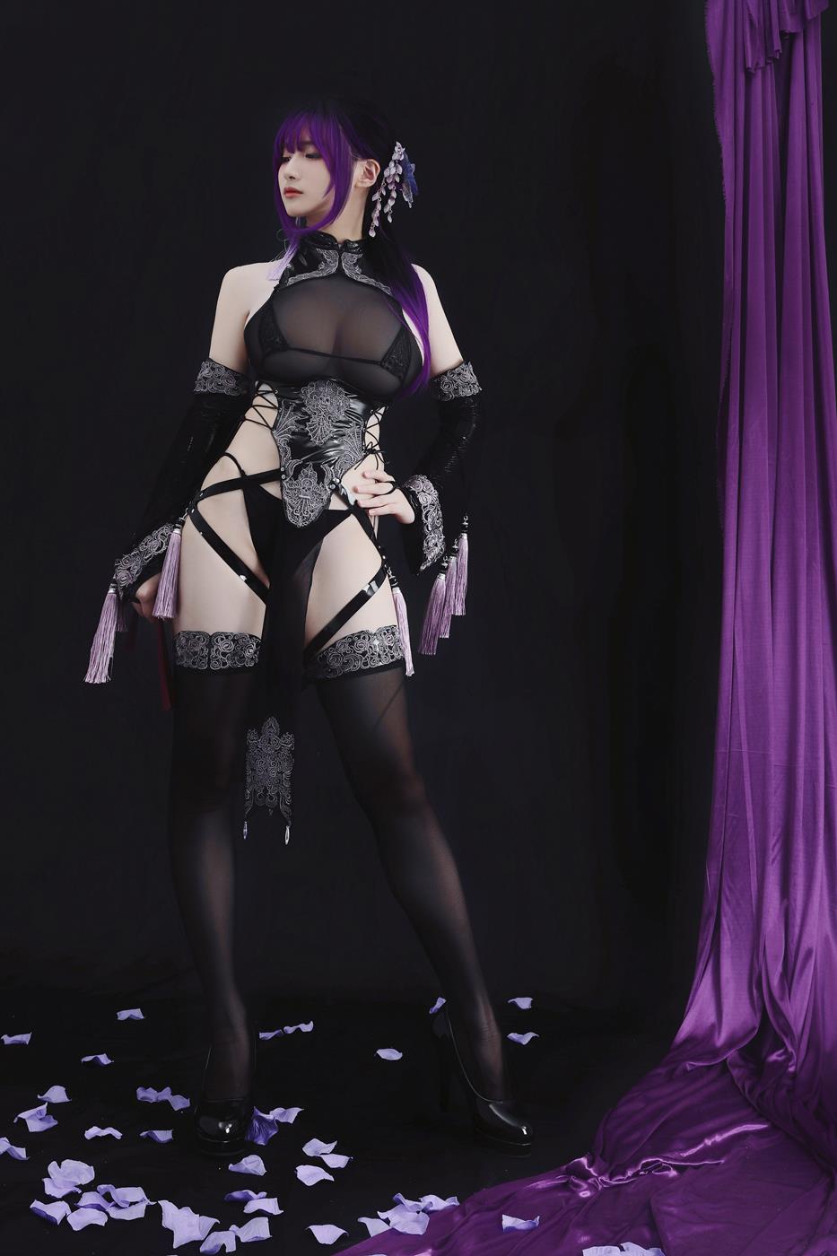 图片[15]-网紅Coser@幼爱 紫流苏旗袍 [21P] – 速更版-美库