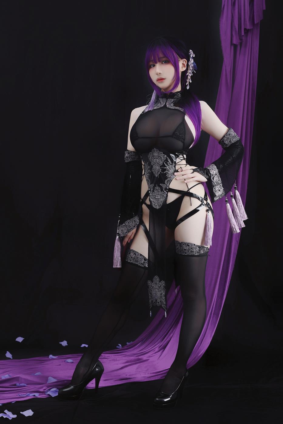 图片[18]-网紅Coser@幼爱 紫流苏旗袍 [21P] – 速更版-美库