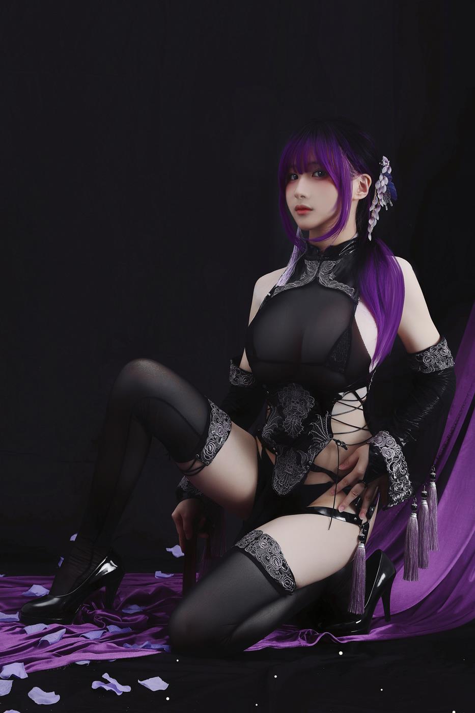 图片[19]-网紅Coser@幼爱 紫流苏旗袍 [21P] – 速更版-美库