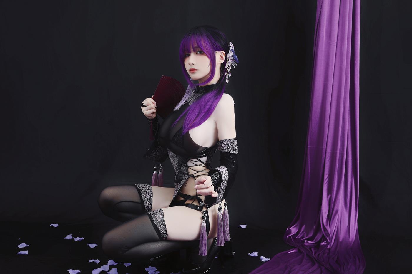 图片[20]-网紅Coser@幼爱 紫流苏旗袍 [21P] – 速更版-美库