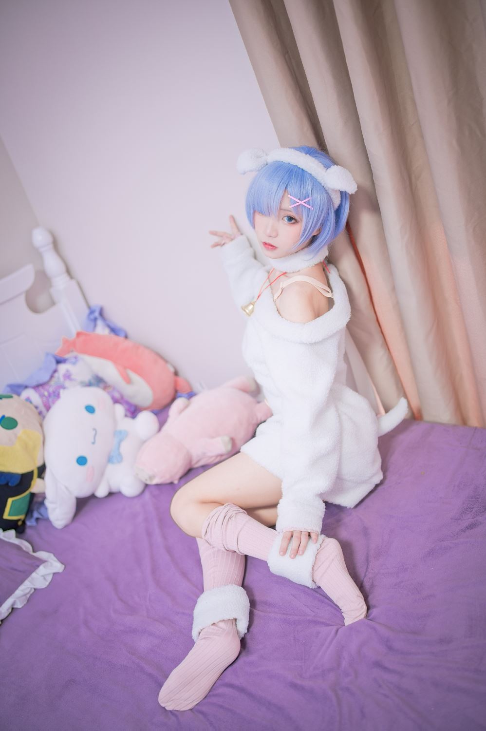 图片[10]-花柒Hana- 蕾姆绵羊[9P] – 速更版-美库