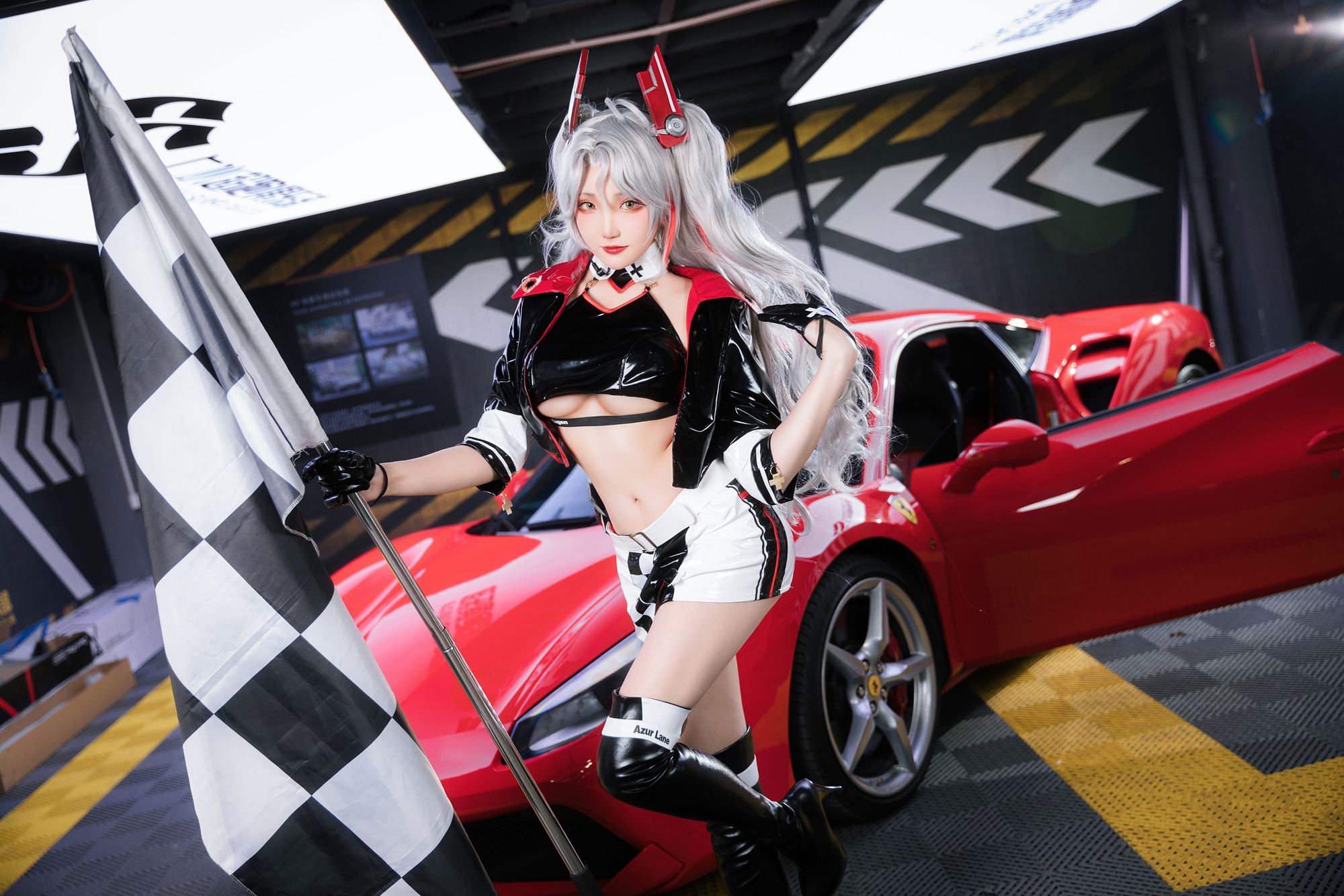 图片[11]-瓜希酱 & Momoko葵葵 碧蓝航线-欧根&企业-赛车女郎[58P] – 速更版-美库