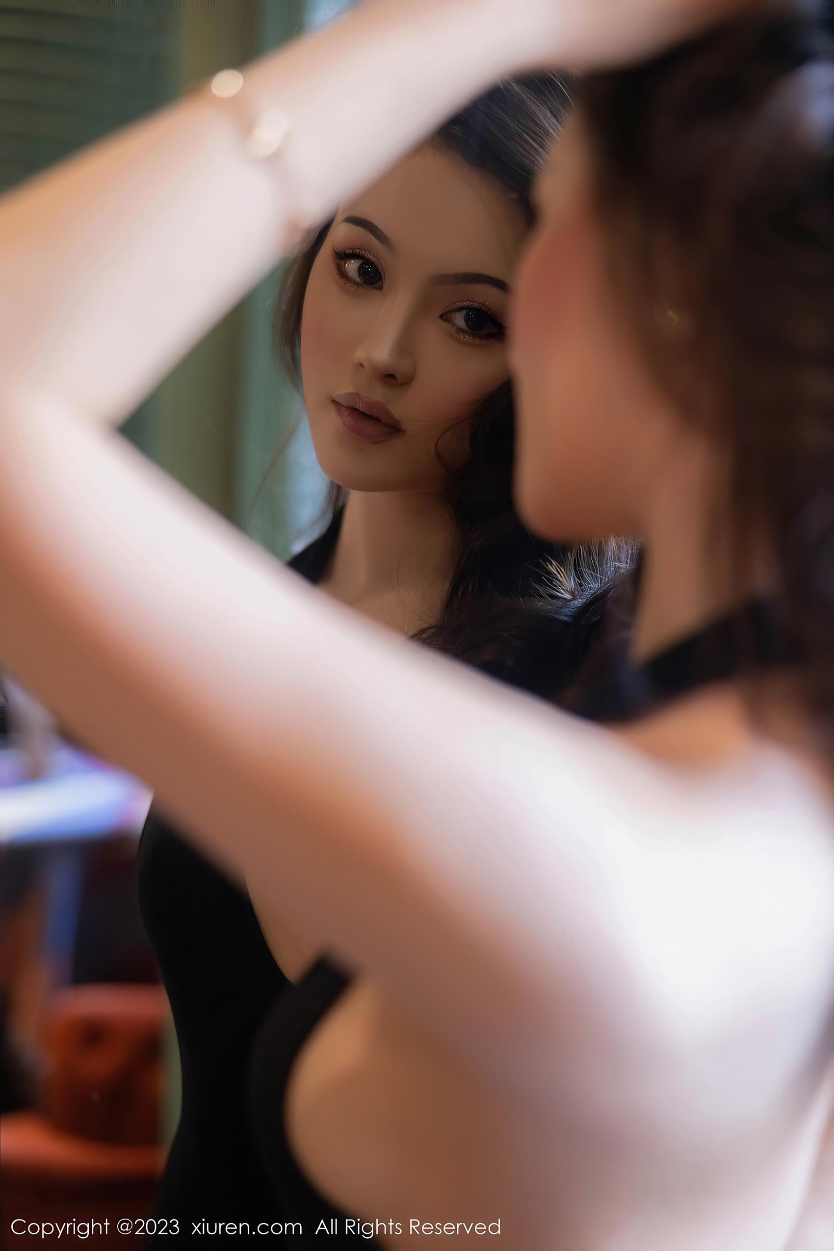 图片[34]-[Xiuren秀人网]2023.11.03 NO.7607 Nanyo 黑色短裙渔网袜 [32+1P] – 速更版-美库