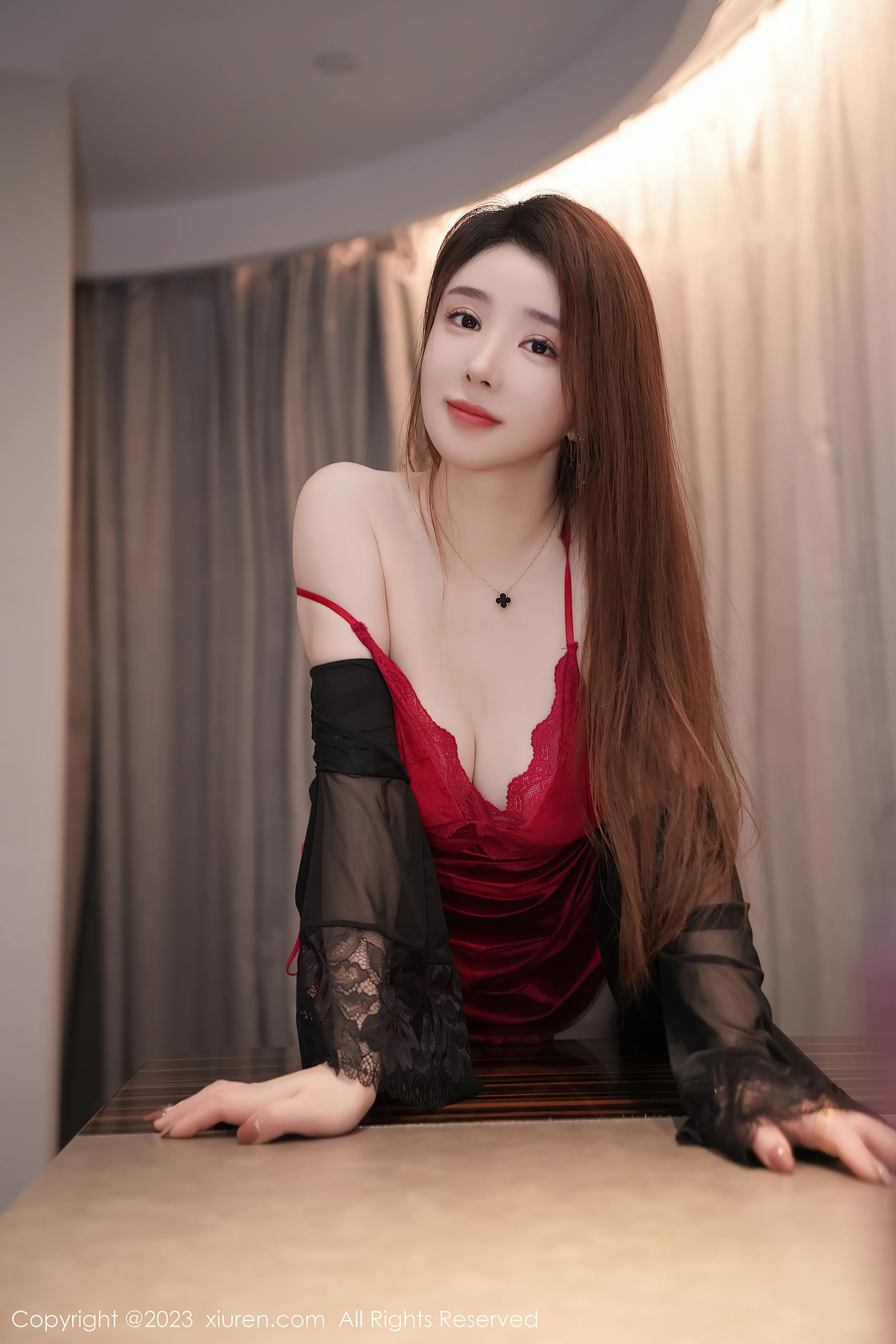 图片[10]-[Xiuren秀人网]2023.11.08 NO.7628 雨儿baby 红色睡衣 [16+1P] – 速更版-美库