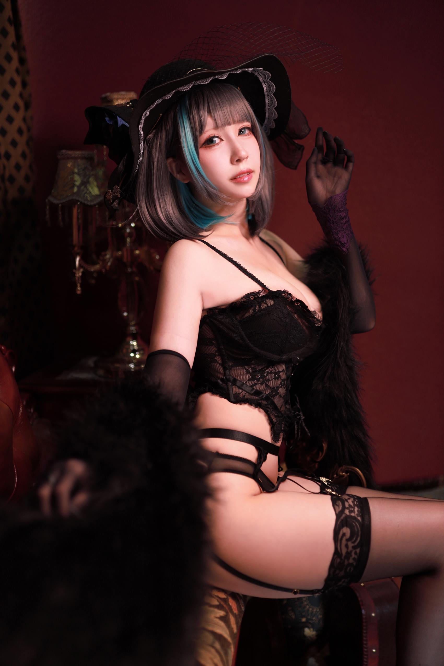 图片[20]-黑白御猫 – 柴郡旗袍[27P] – 速更版-美库