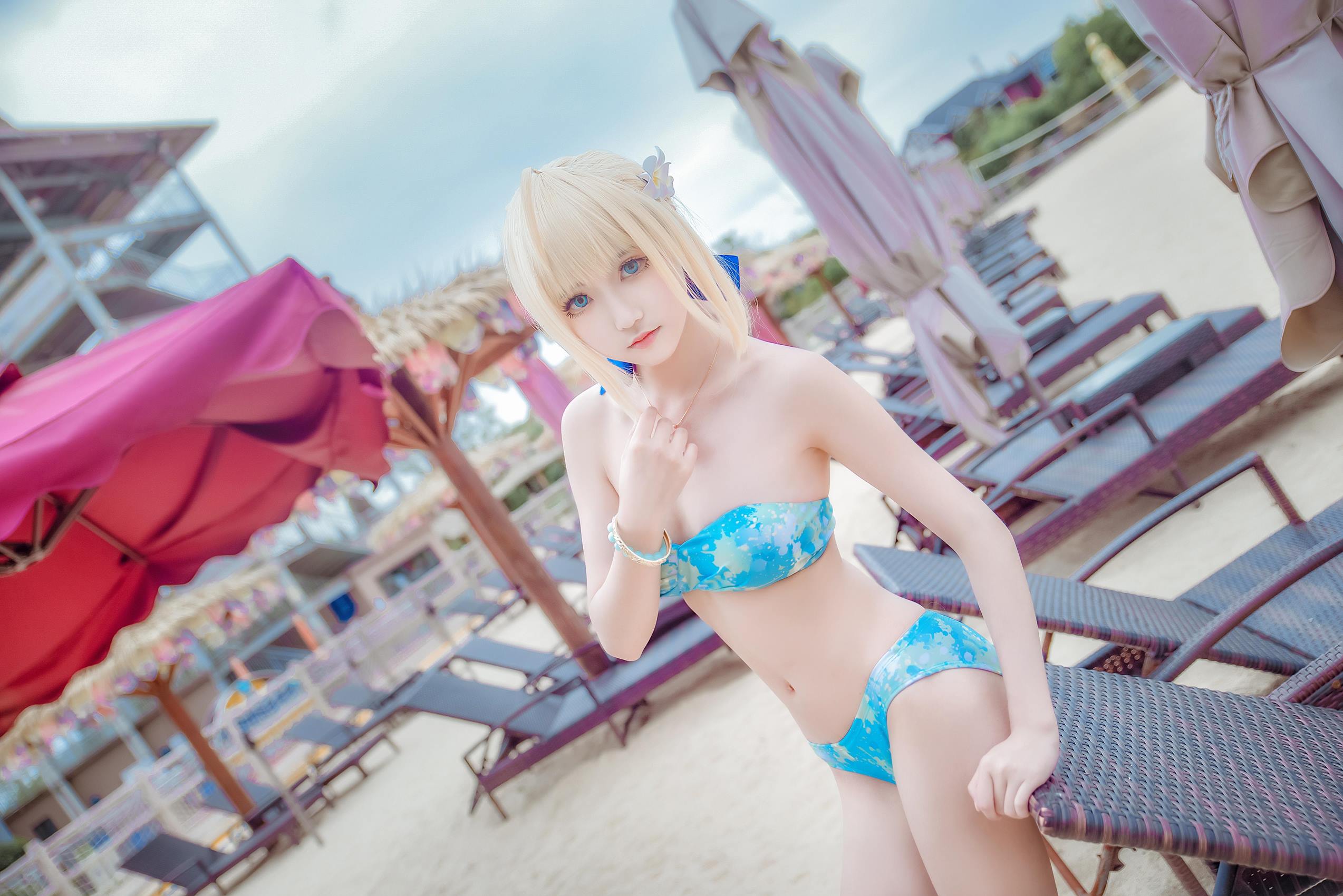 图片[10]-这个泡泡就是逊啦 – 阿尔托莉雅泳装[14P] – 速更版-美库