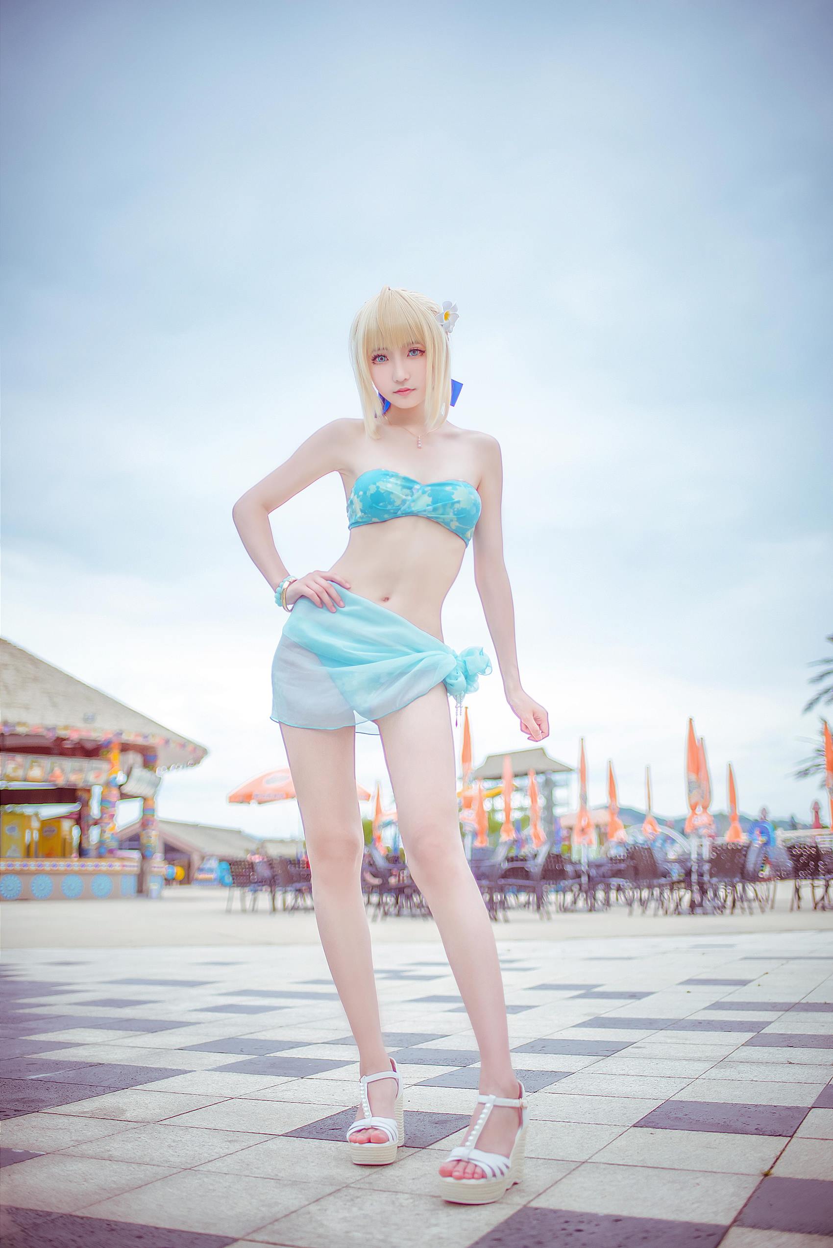 图片[11]-这个泡泡就是逊啦 – 阿尔托莉雅泳装[14P] – 速更版-美库