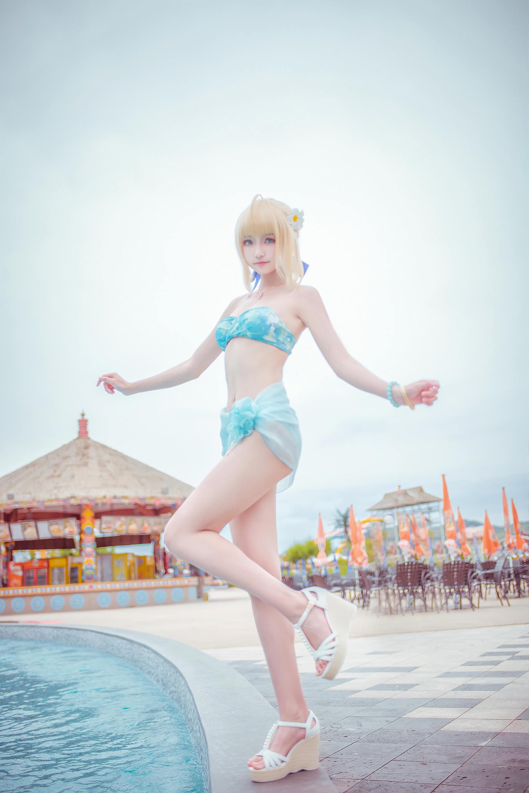 图片[12]-这个泡泡就是逊啦 – 阿尔托莉雅泳装[14P] – 速更版-美库