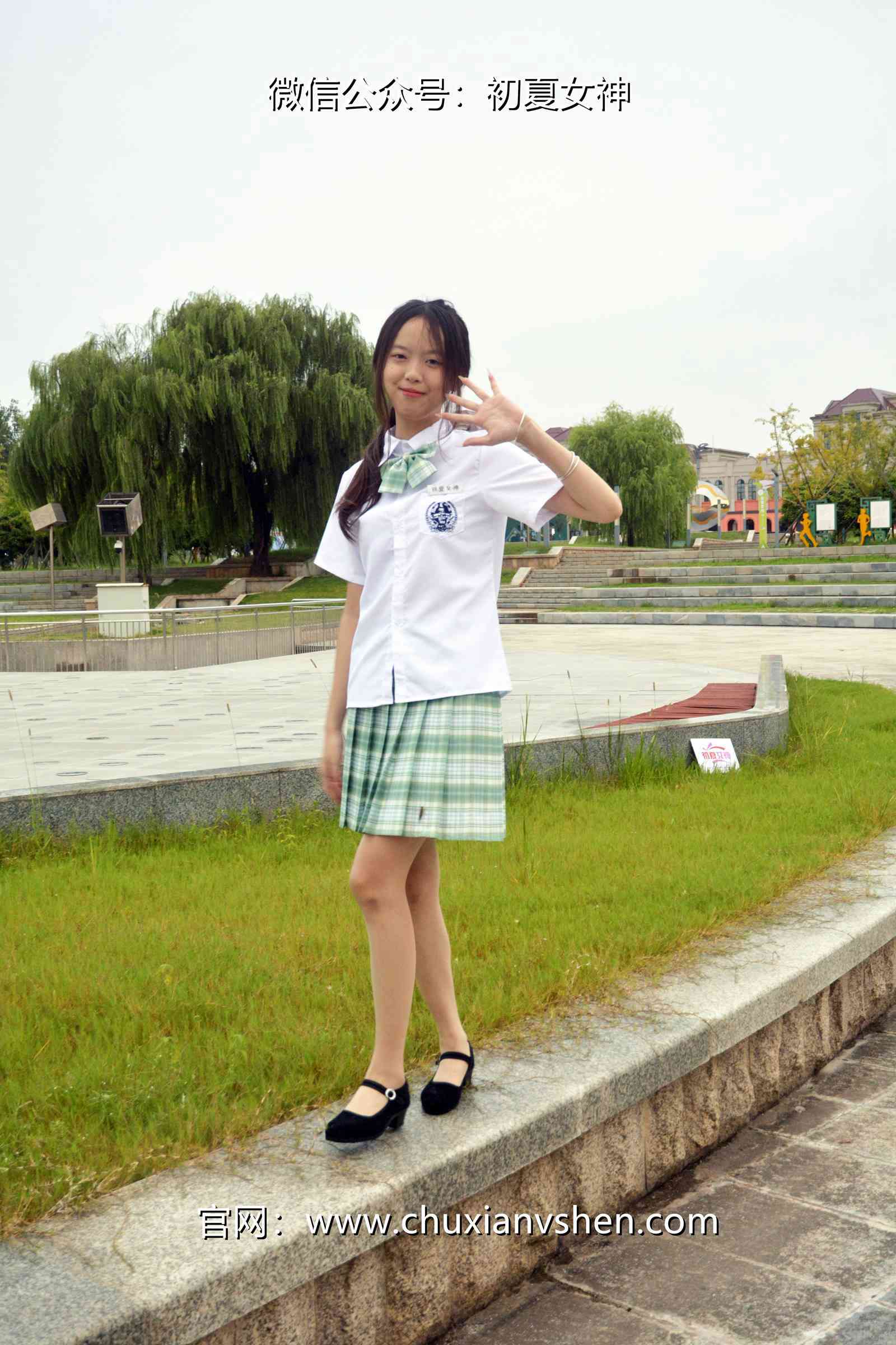 图片[14]-初夏女神 NO.074 情情 绿色JK套[72P] – 速更版-美库