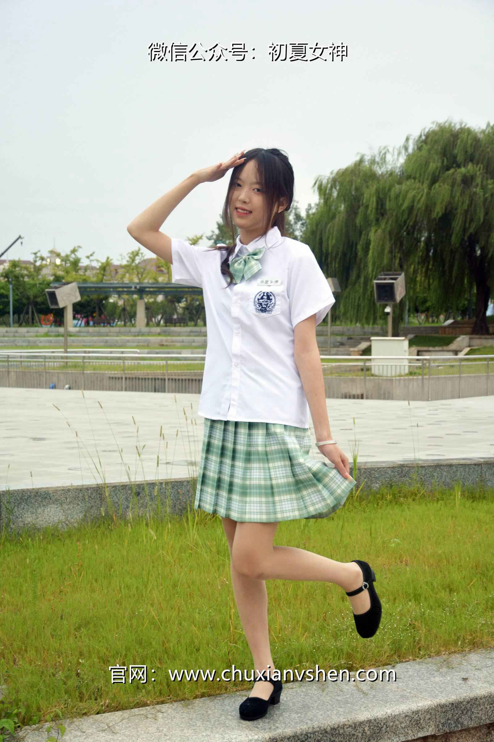 图片[15]-初夏女神 NO.074 情情 绿色JK套[72P] – 速更版-美库