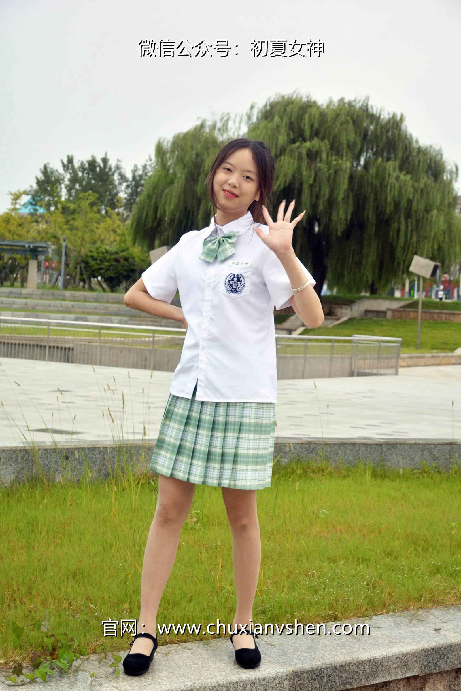 图片[16]-初夏女神 NO.074 情情 绿色JK套[72P] – 速更版-美库