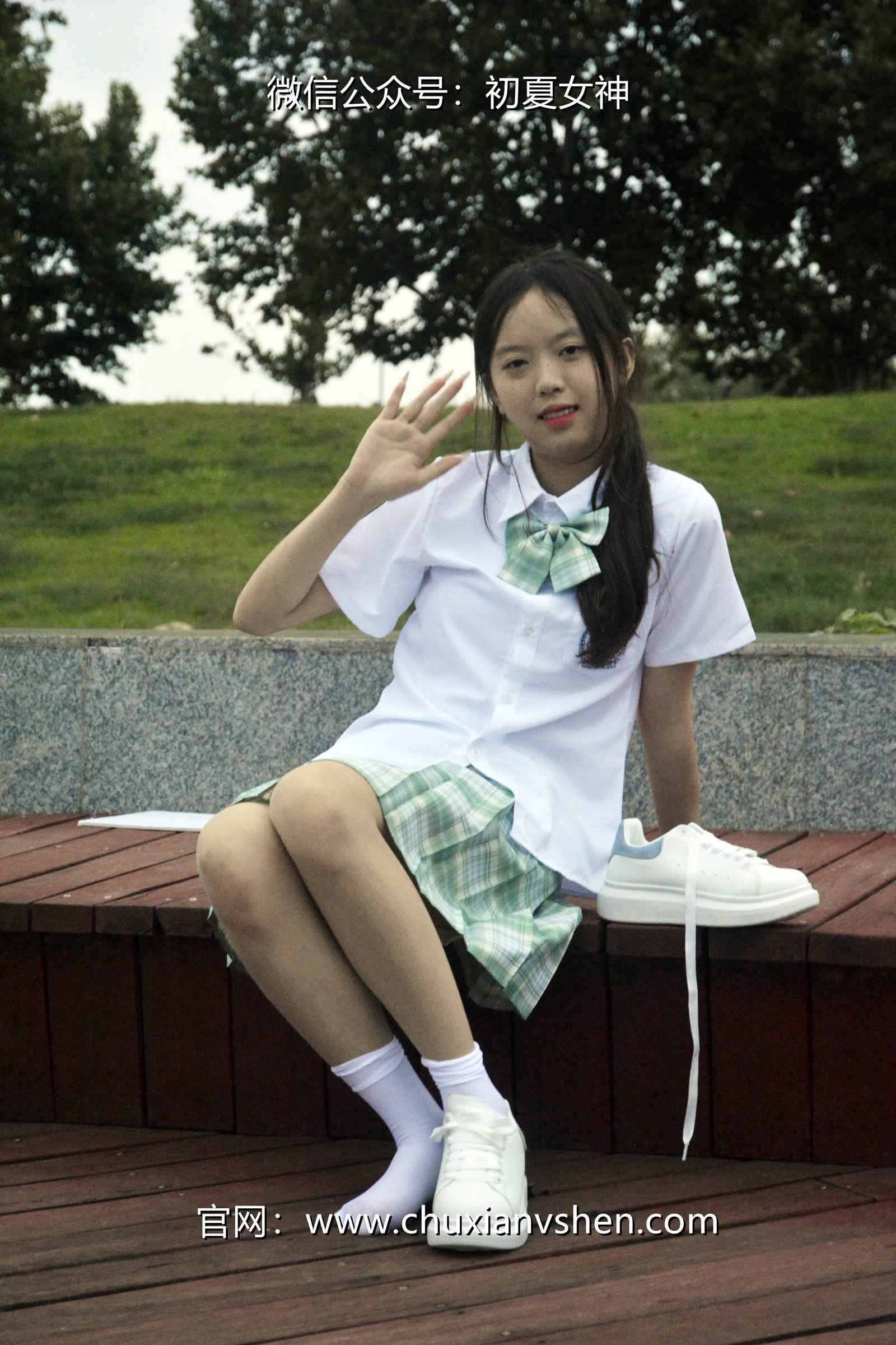 图片[56]-初夏女神 NO.074 情情 绿色JK套[72P] – 速更版-美库