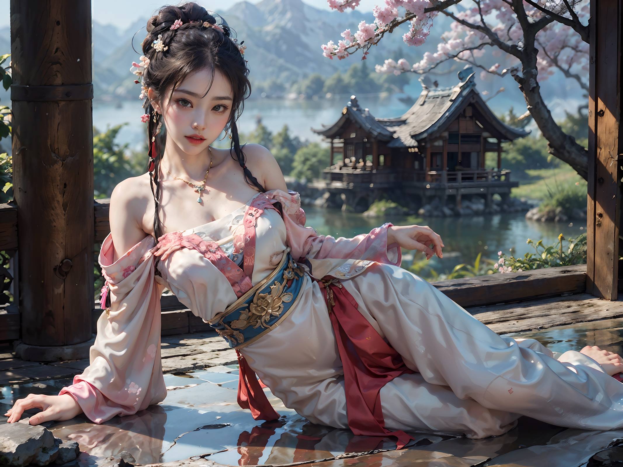 图片[10]-AI绘画 066 横向可做壁纸的古风美仁 [22P] – 速更版-美库