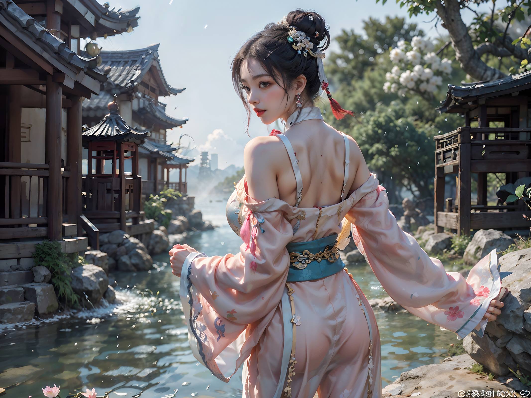 图片[14]-AI绘画 066 横向可做壁纸的古风美仁 [22P] – 速更版-美库