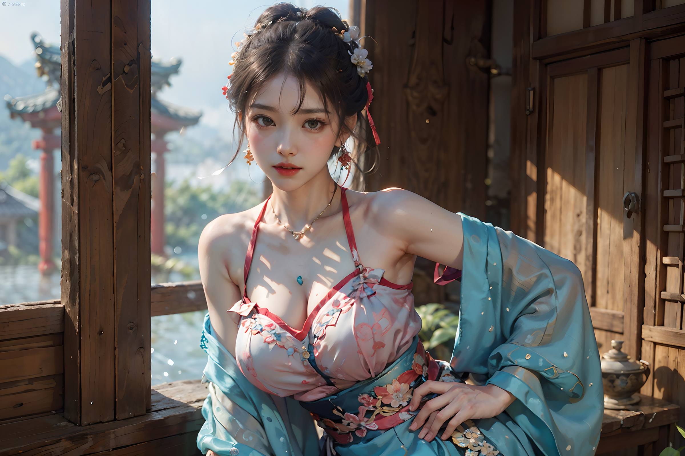 图片[20]-AI绘画 066 横向可做壁纸的古风美仁 [22P] – 速更版-美库