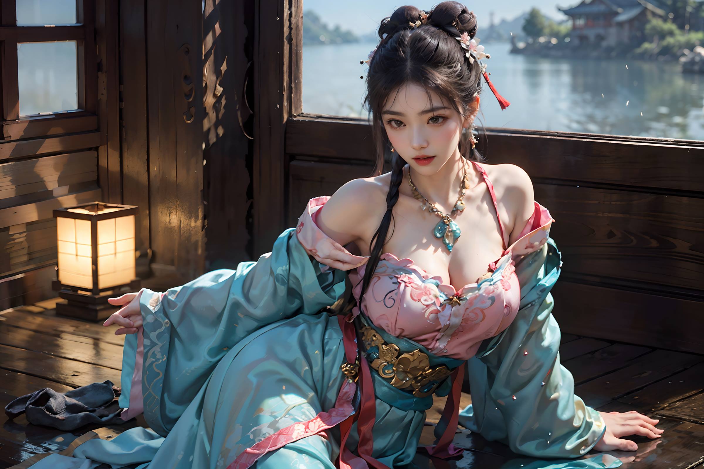 图片[22]-AI绘画 066 横向可做壁纸的古风美仁 [22P] – 速更版-美库