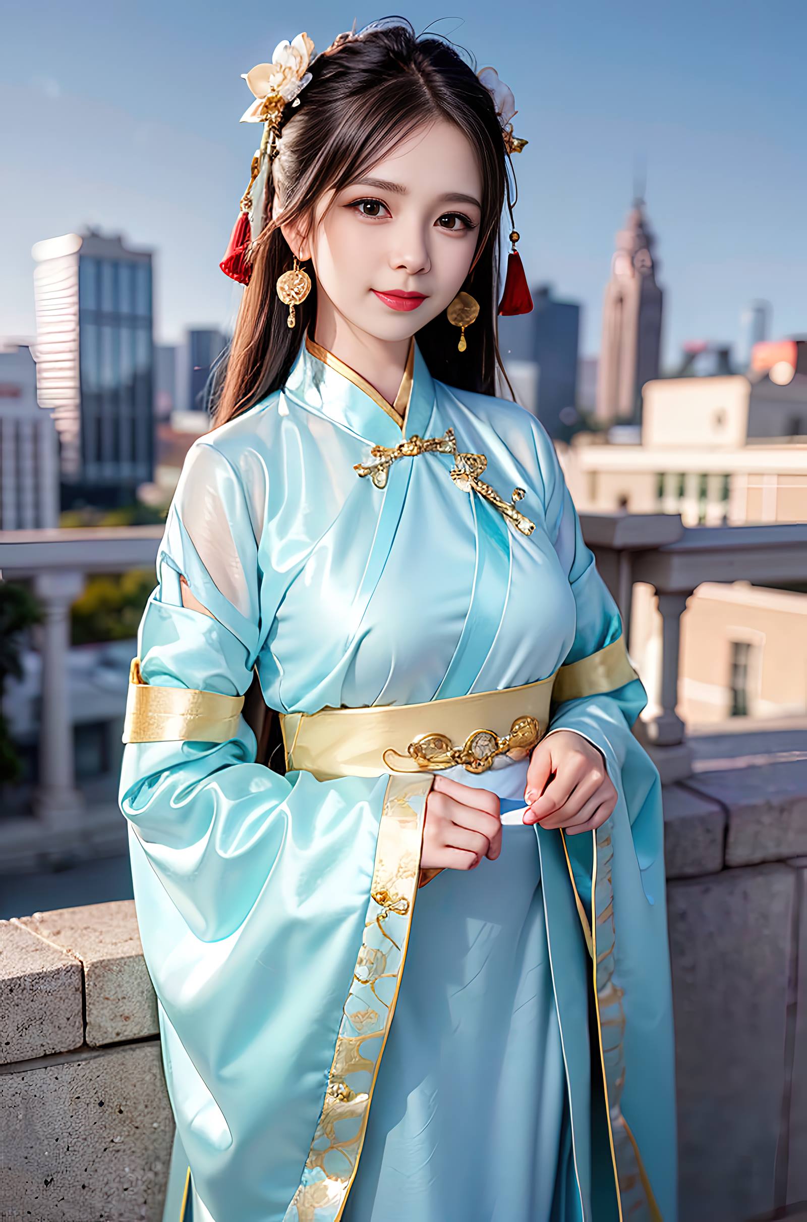图片[28]-AI绘画 069 温婉柔美穿着浅青色服饰的美女 [30P] – 速更版-美库