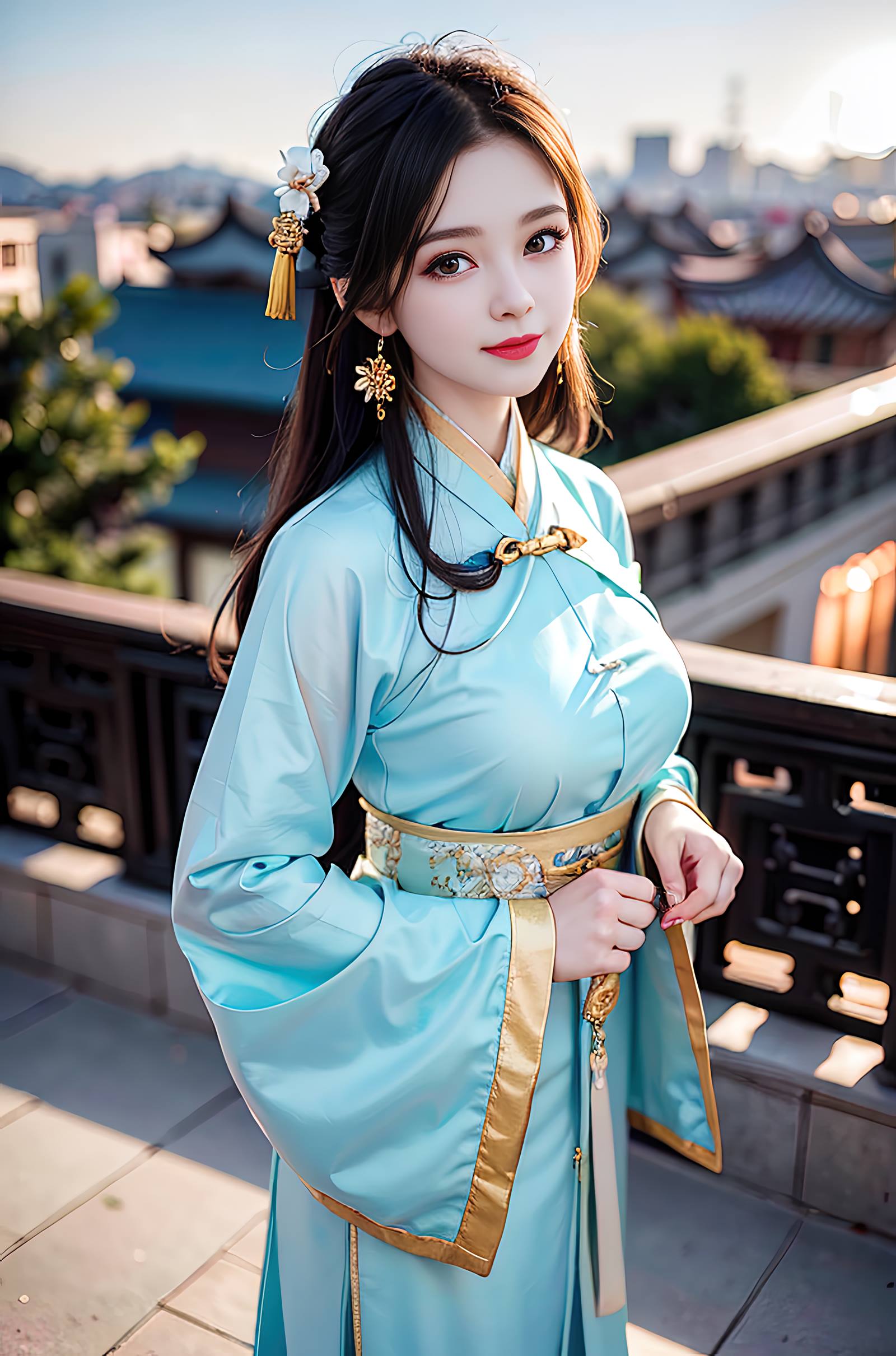 图片[27]-AI绘画 069 温婉柔美穿着浅青色服饰的美女 [30P] – 速更版-美库