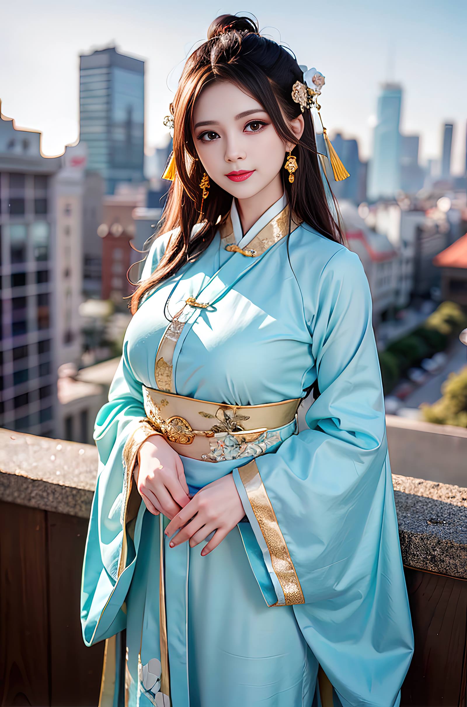 图片[25]-AI绘画 069 温婉柔美穿着浅青色服饰的美女 [30P] – 速更版-美库