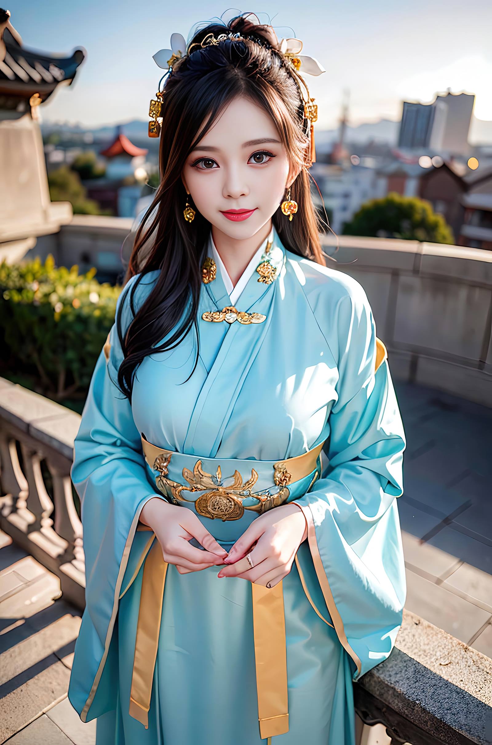 图片[24]-AI绘画 069 温婉柔美穿着浅青色服饰的美女 [30P] – 速更版-美库