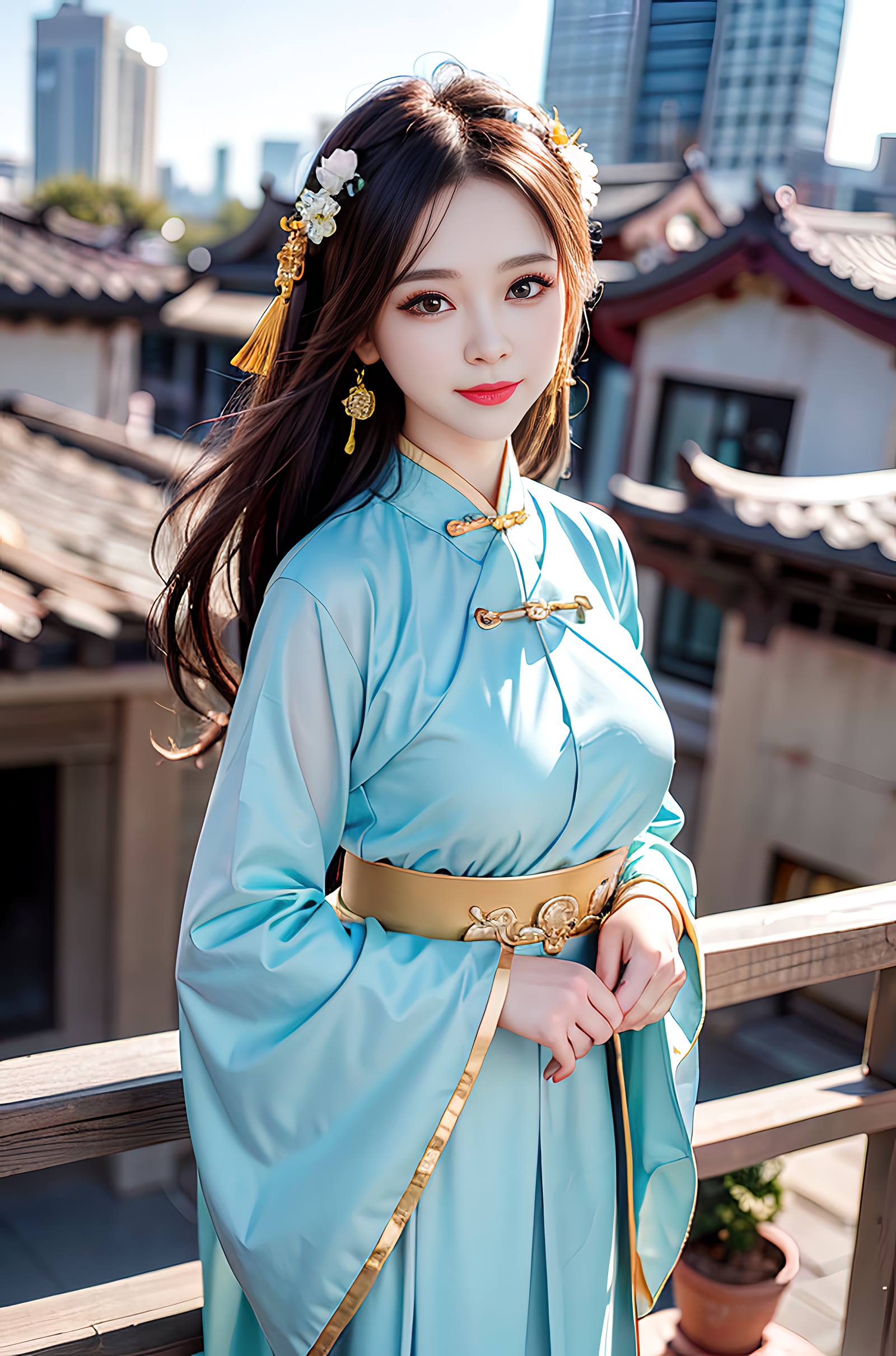 图片[20]-AI绘画 069 温婉柔美穿着浅青色服饰的美女 [30P] – 速更版-美库