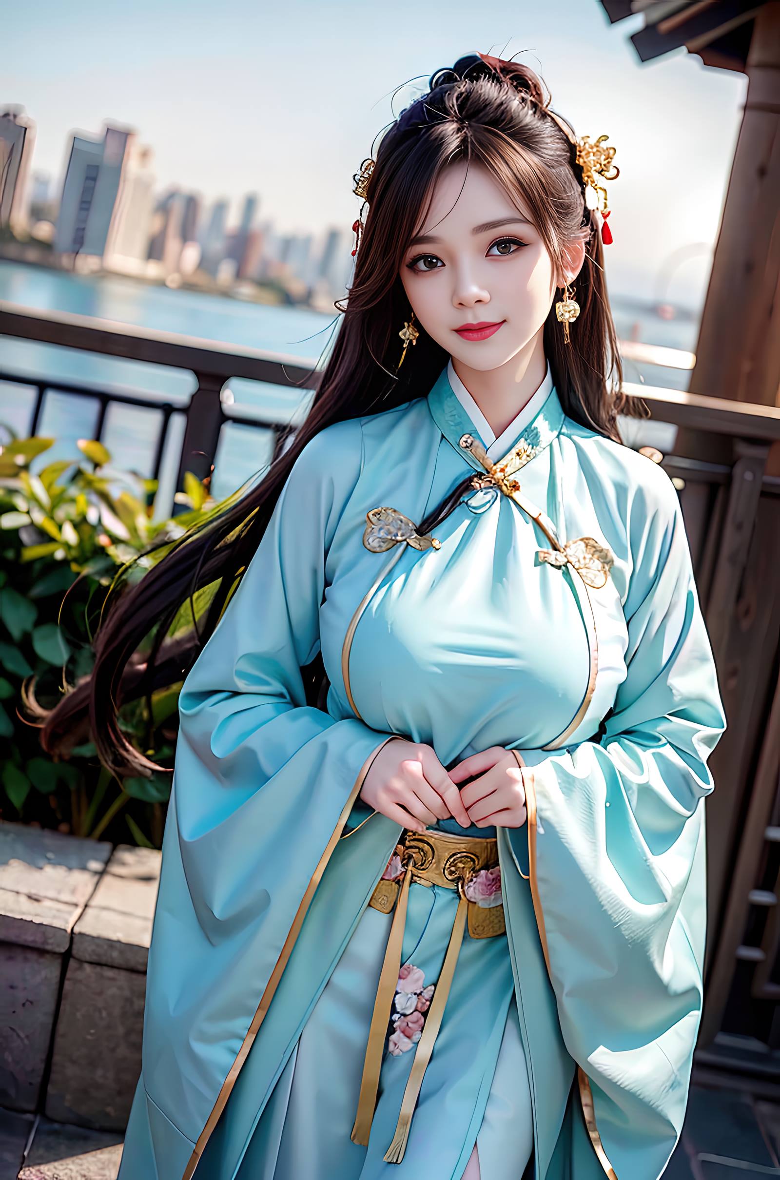 图片[19]-AI绘画 069 温婉柔美穿着浅青色服饰的美女 [30P] – 速更版-美库