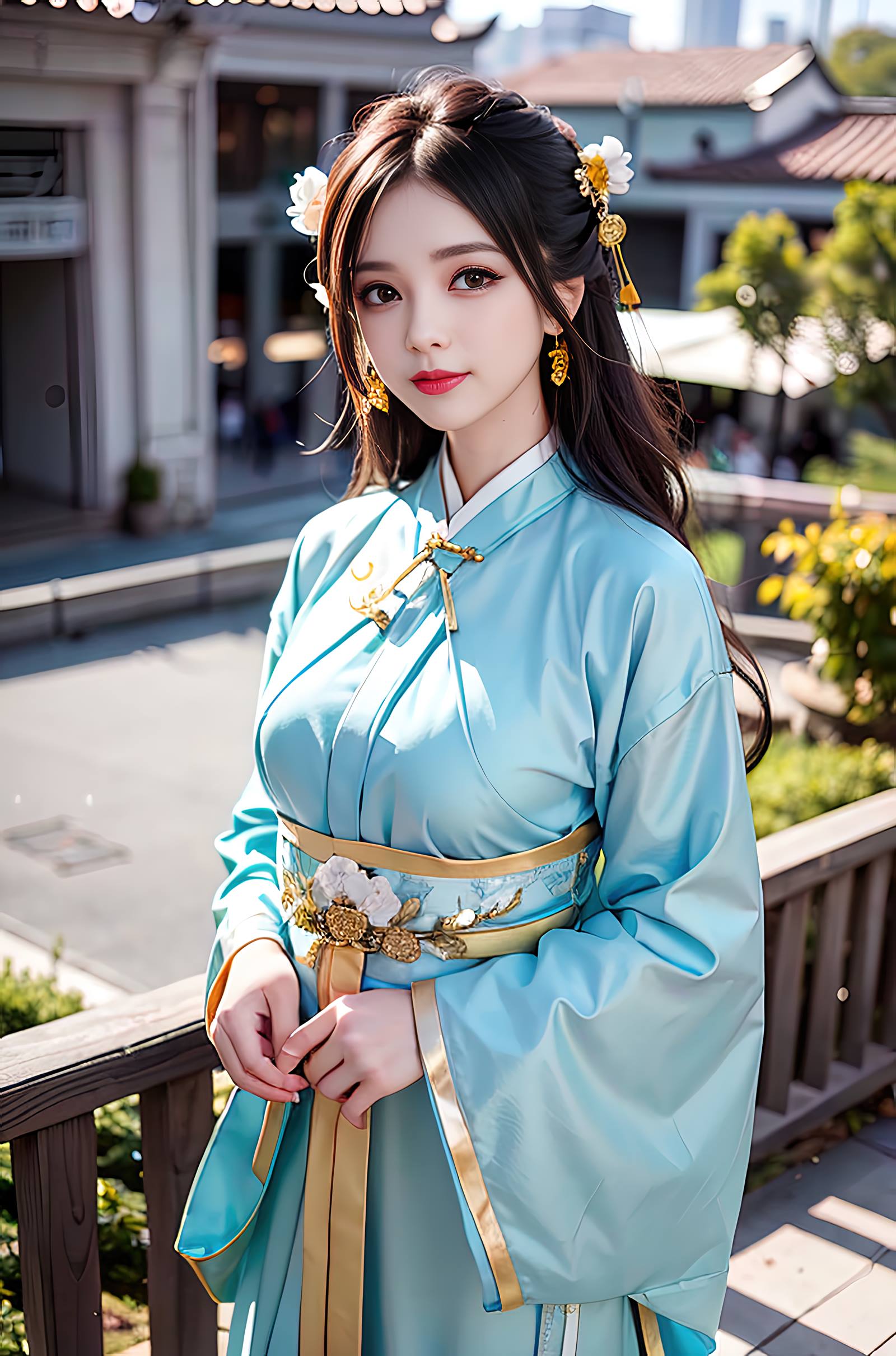 图片[18]-AI绘画 069 温婉柔美穿着浅青色服饰的美女 [30P] – 速更版-美库