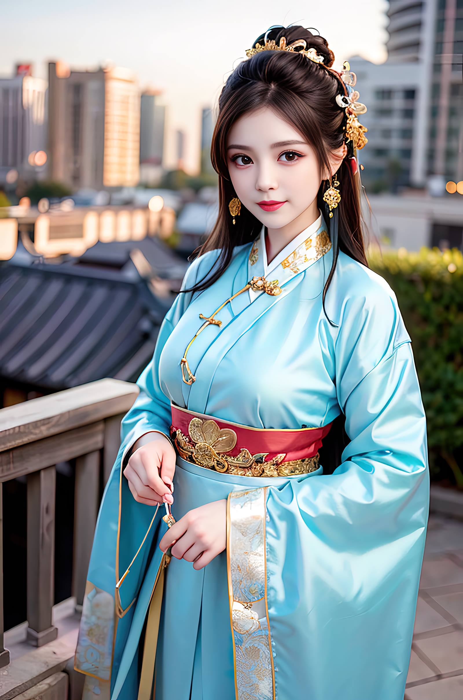 图片[17]-AI绘画 069 温婉柔美穿着浅青色服饰的美女 [30P] – 速更版-美库