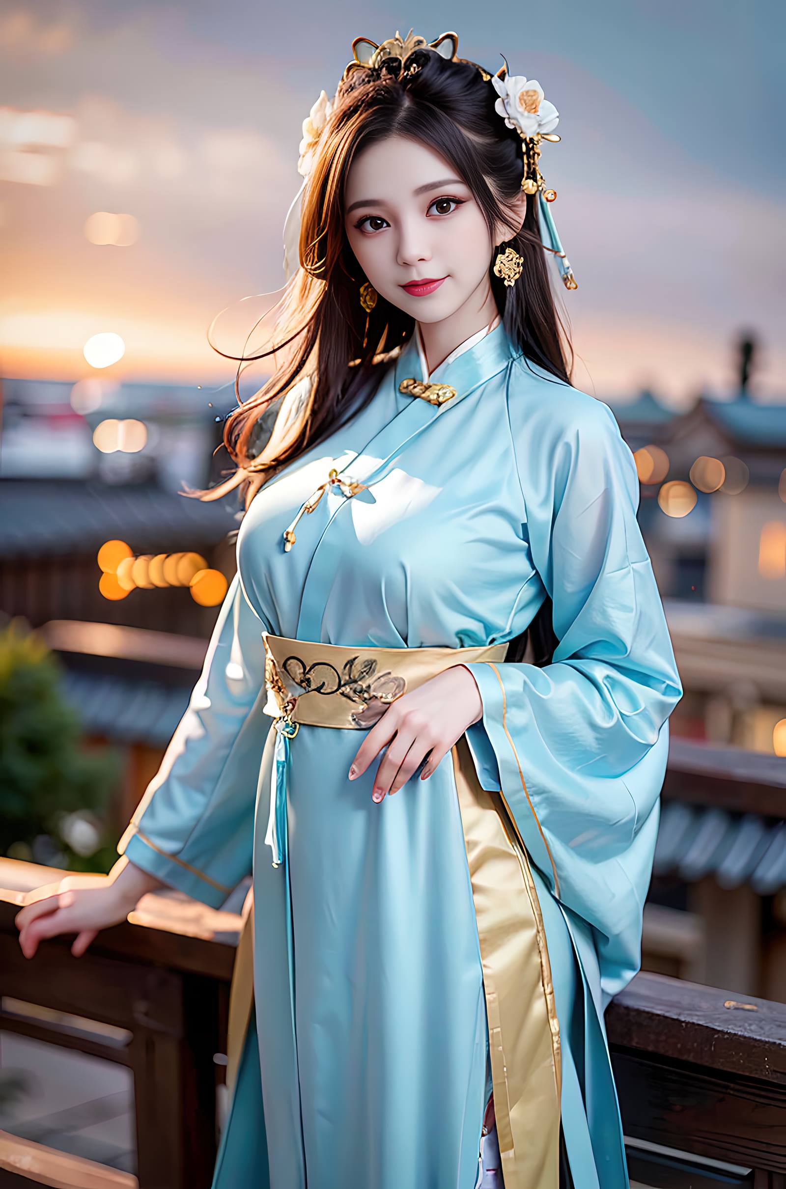图片[15]-AI绘画 069 温婉柔美穿着浅青色服饰的美女 [30P] – 速更版-美库