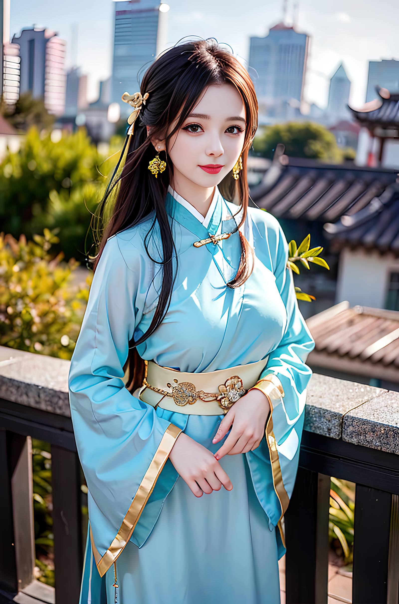 图片[13]-AI绘画 069 温婉柔美穿着浅青色服饰的美女 [30P] – 速更版-美库