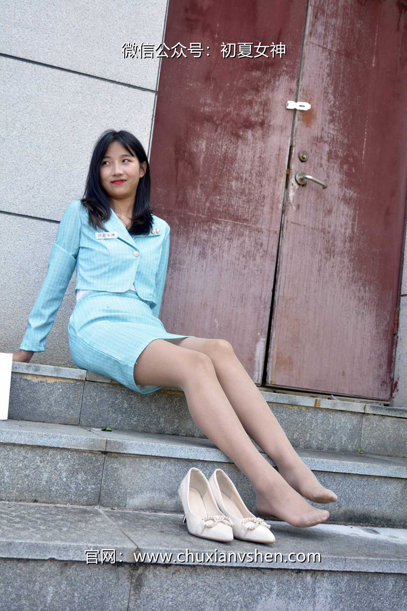 图片[17]-初夏女神 NO.079 点点 浅蓝正装[160P] – 速更版-美库