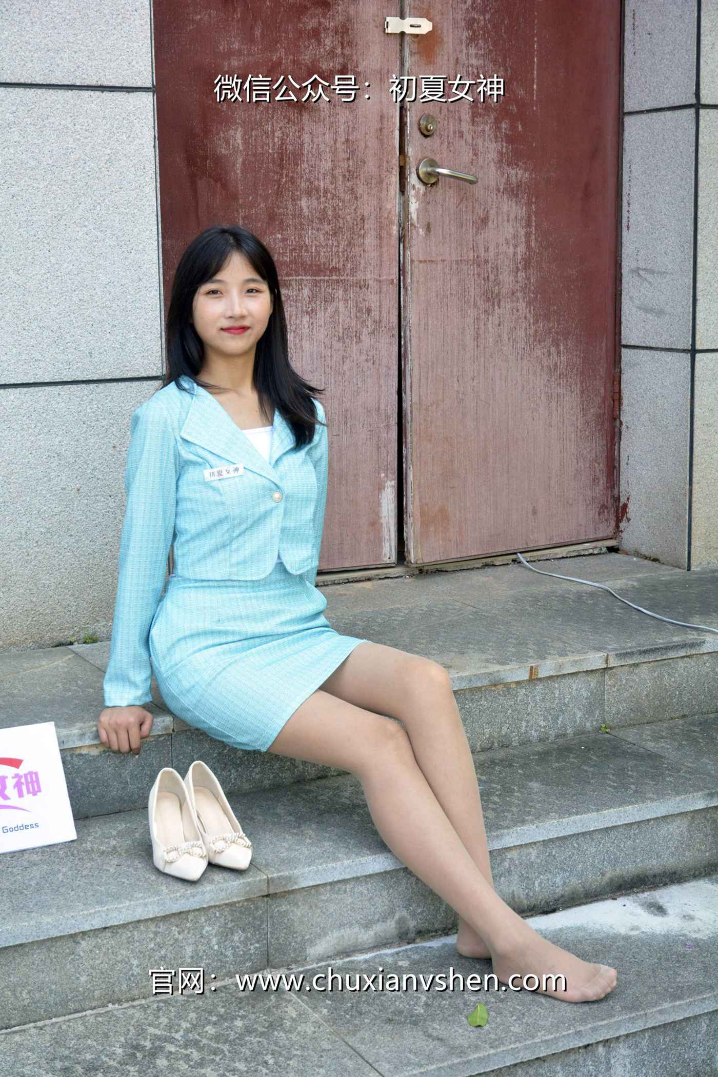 图片[20]-初夏女神 NO.079 点点 浅蓝正装[160P] – 速更版-美库