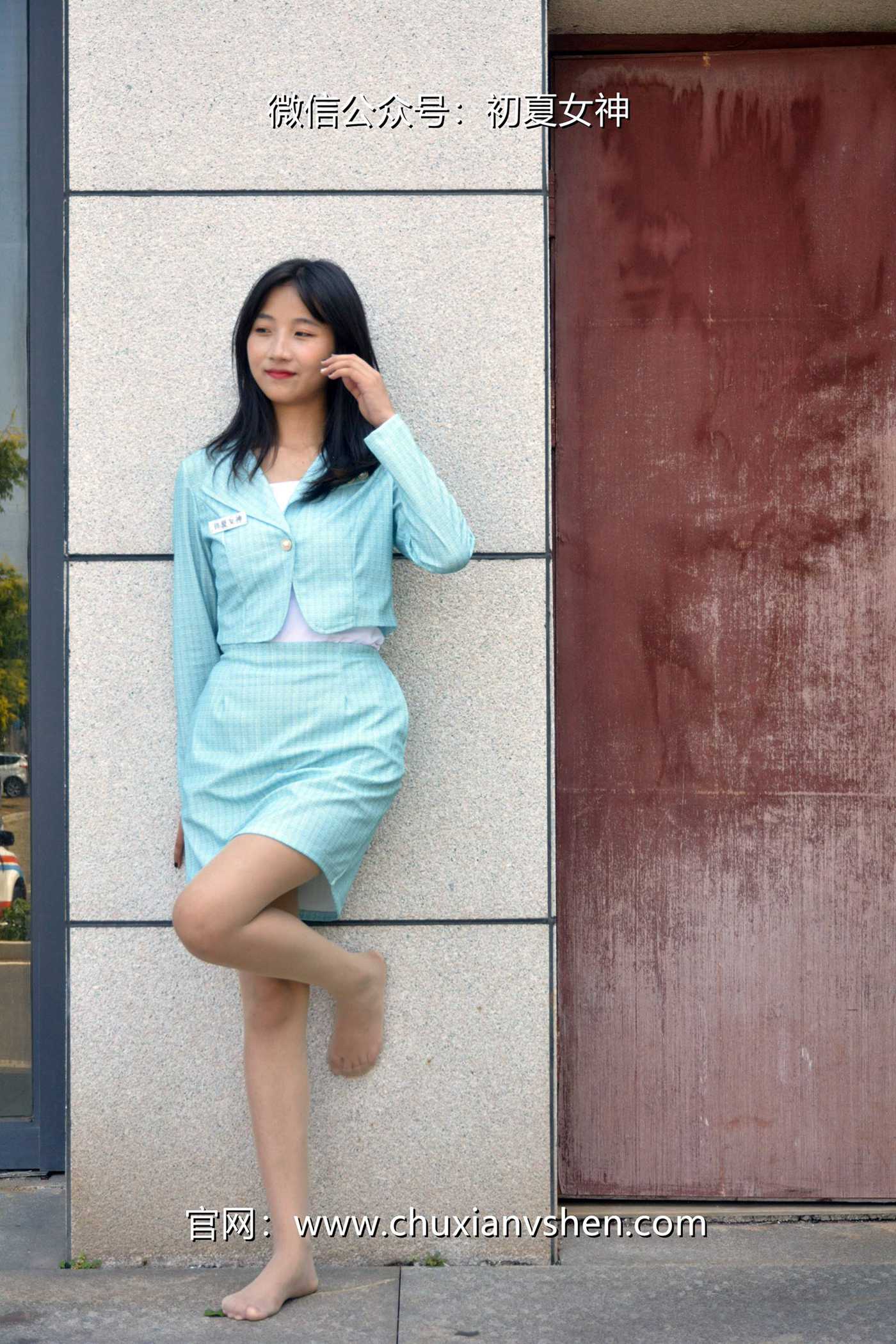 图片[23]-初夏女神 NO.079 点点 浅蓝正装[160P] – 速更版-美库