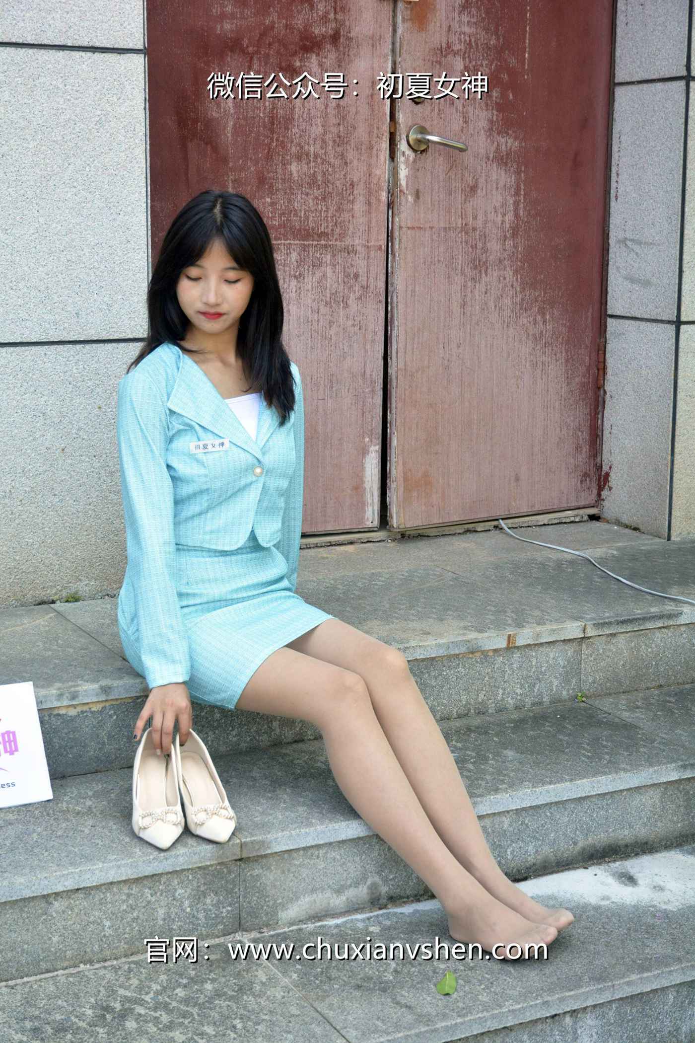 图片[24]-初夏女神 NO.079 点点 浅蓝正装[160P] – 速更版-美库