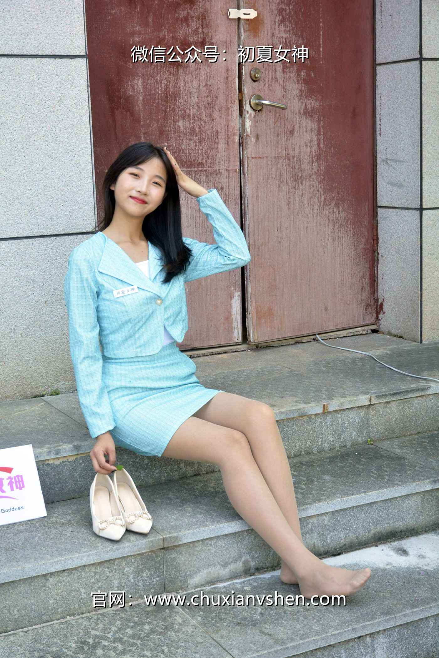 图片[32]-初夏女神 NO.079 点点 浅蓝正装[160P] – 速更版-美库