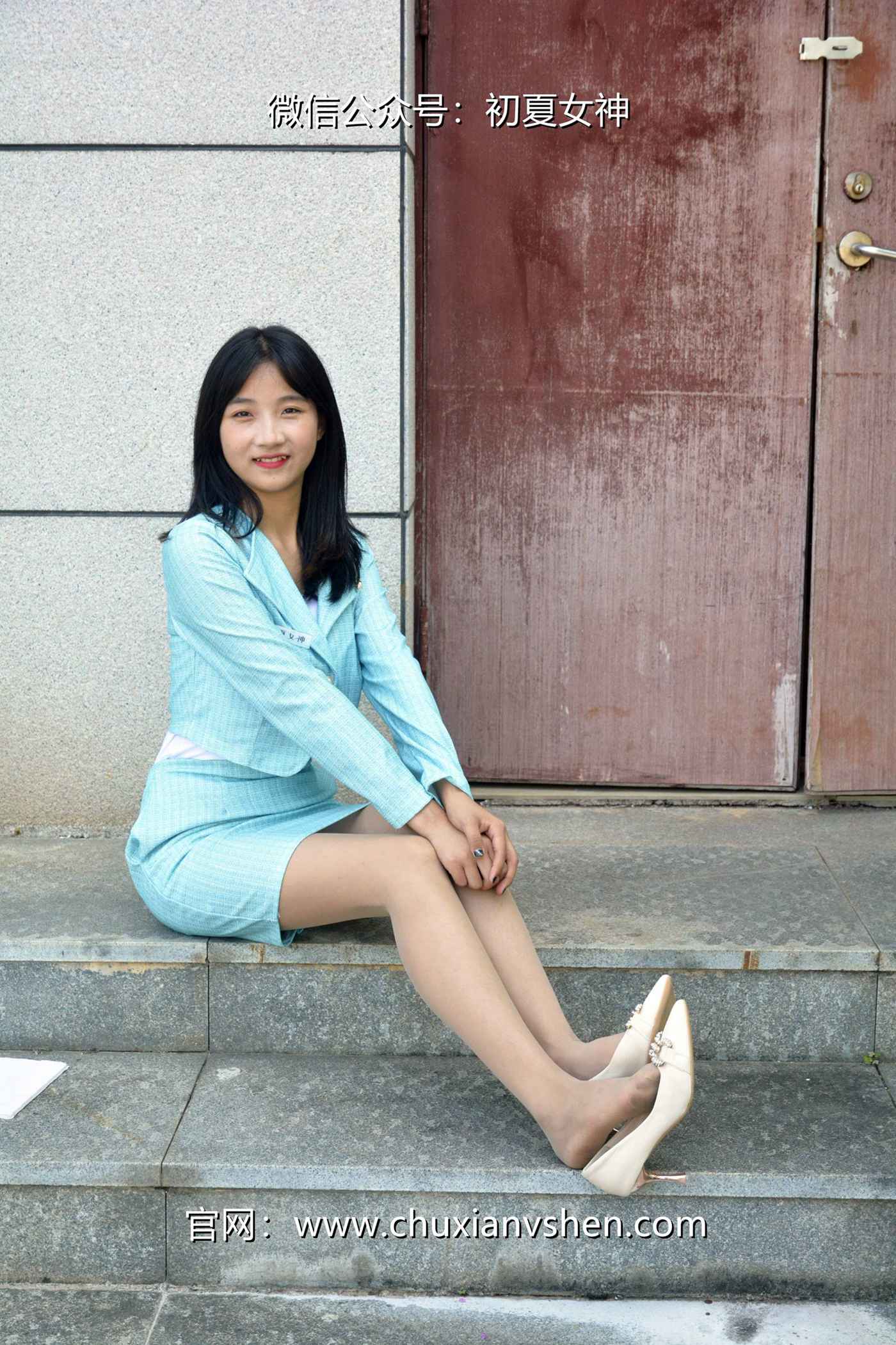 图片[38]-初夏女神 NO.079 点点 浅蓝正装[160P] – 速更版-美库