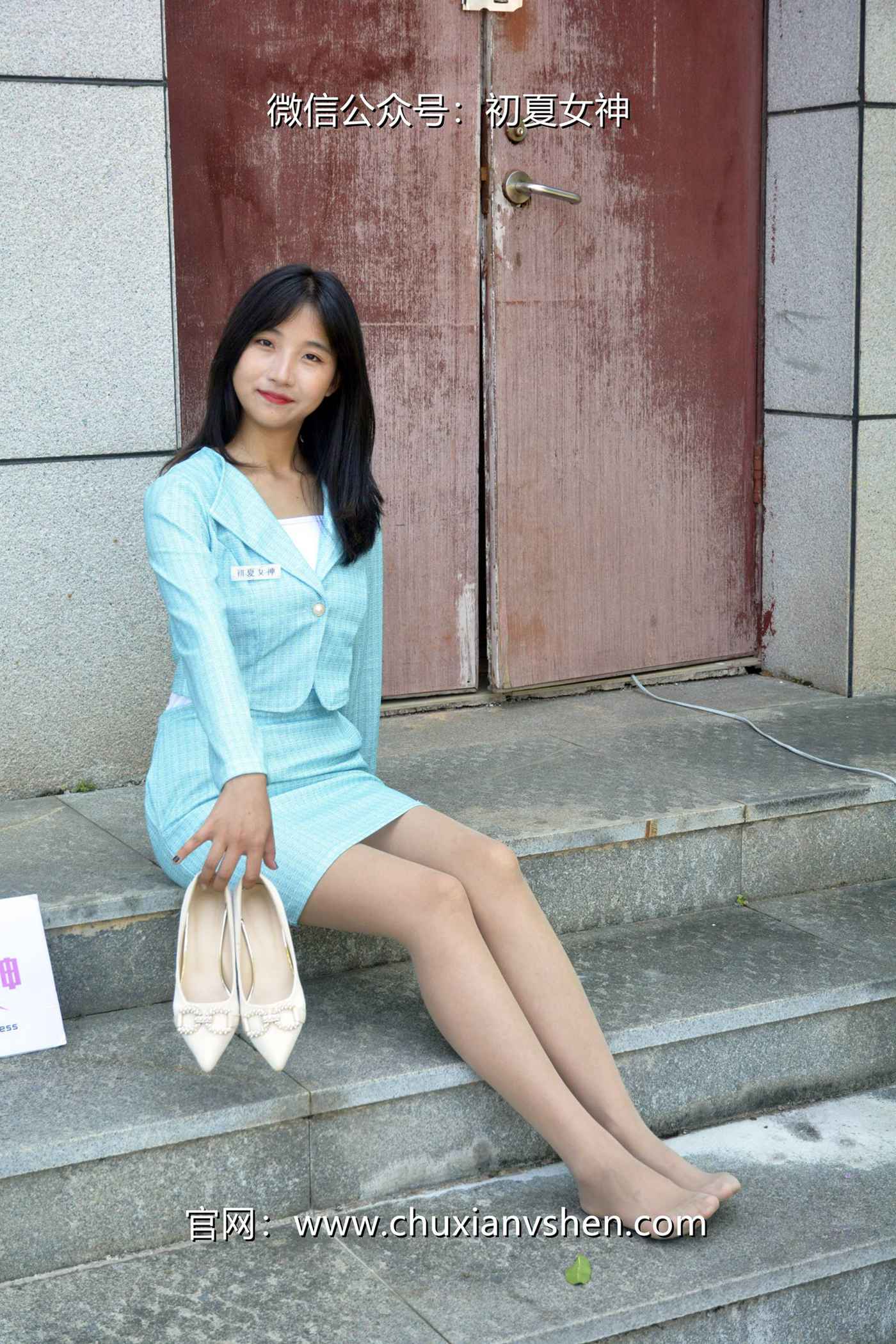 图片[43]-初夏女神 NO.079 点点 浅蓝正装[160P] – 速更版-美库